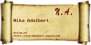 Nika Adalbert névjegykártya